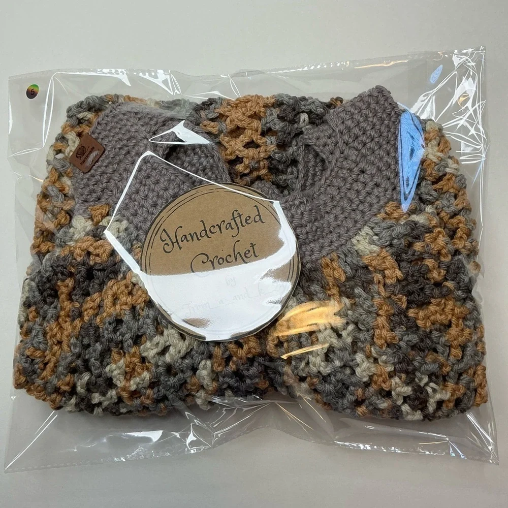 Large Crochet Mesh Market Bag Cotton and Acrylic Handcrafted‎ Handmade Reusable